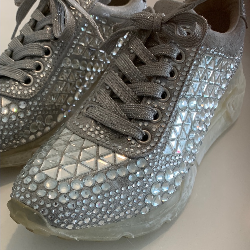 Steve Madden Crystals Silver Women's Sneakers
